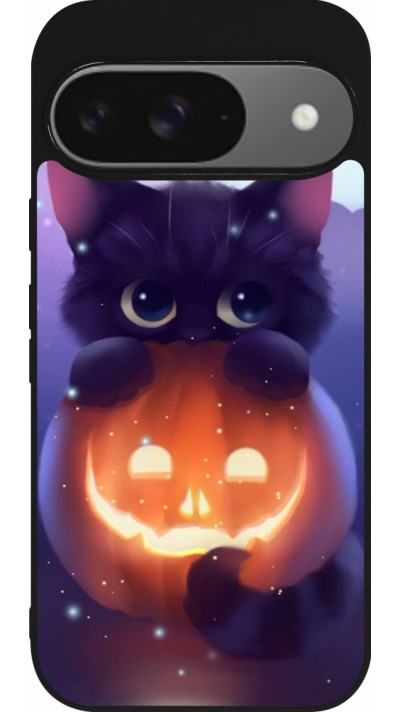 Google Pixel 9 / Pixel 9 Pro Case Hülle - Silikon schwarz Halloween 17 15