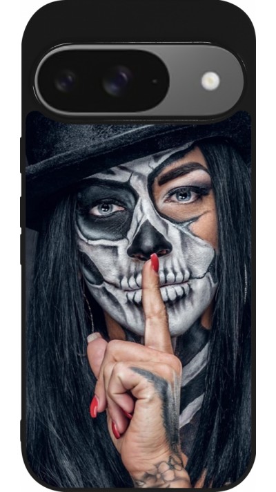 Google Pixel 9 / Pixel 9 Pro Case Hülle - Silikon schwarz Halloween 18 19