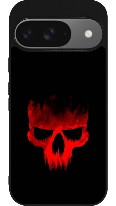 Google Pixel 9 / Pixel 9 Pro Case Hülle - Silikon schwarz Halloween 2023 scary skull