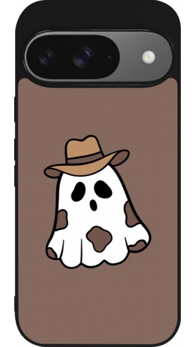 Google Pixel 9 / Pixel 9 Pro Case Hülle - Silikon schwarz Halloween 2024 cowboy ghost