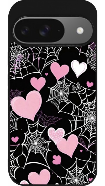 Google Pixel 9 / Pixel 9 Pro Case Hülle - Silikon schwarz Halloween 2024 girly