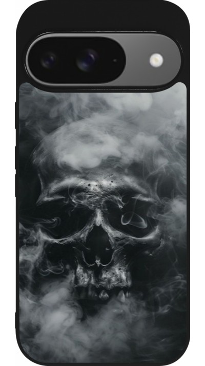 Google Pixel 9 / Pixel 9 Pro Case Hülle - Silikon schwarz Halloween 2024 smoky skull