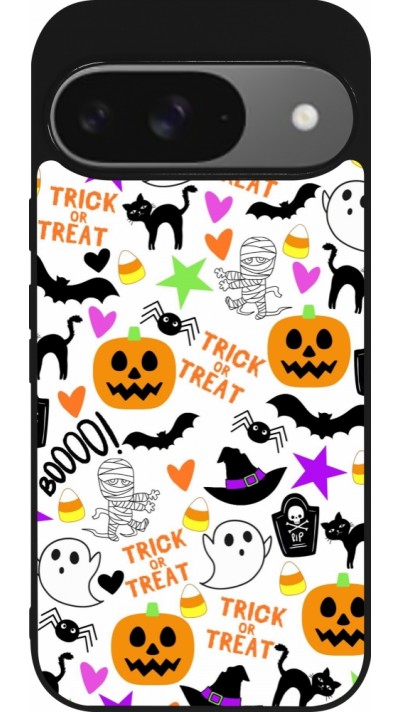 Google Pixel 9 / Pixel 9 Pro Case Hülle - Silikon schwarz Halloween 2024 trick or treat