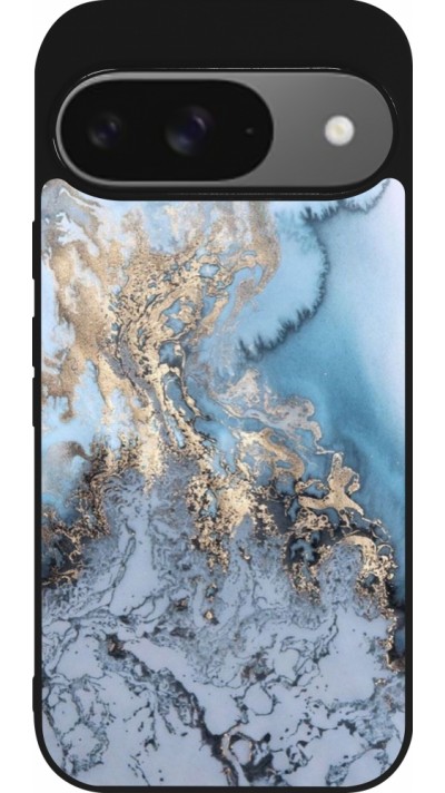 Google Pixel 9 / Pixel 9 Pro Case Hülle - Silikon schwarz Marble 04