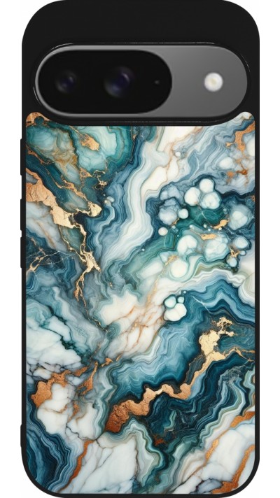 Google Pixel 9 / Pixel 9 Pro Case Hülle - Silikon schwarz Grüner Blauer Goldener Marmor