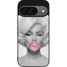 Google Pixel 9 / Pixel 9 Pro Case Hülle - Silikon schwarz Marilyn Bubble