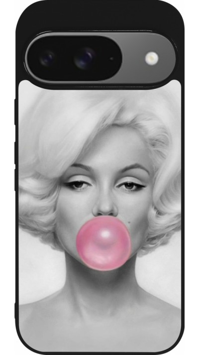 Google Pixel 9 / Pixel 9 Pro Case Hülle - Silikon schwarz Marilyn Bubble