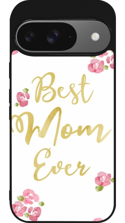 Google Pixel 9 / Pixel 9 Pro Case Hülle - Silikon schwarz Mom 2024 best Mom ever