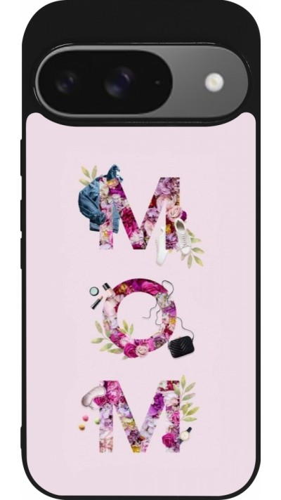 Google Pixel 9 / Pixel 9 Pro Case Hülle - Silikon schwarz Mom 2024 girly mom