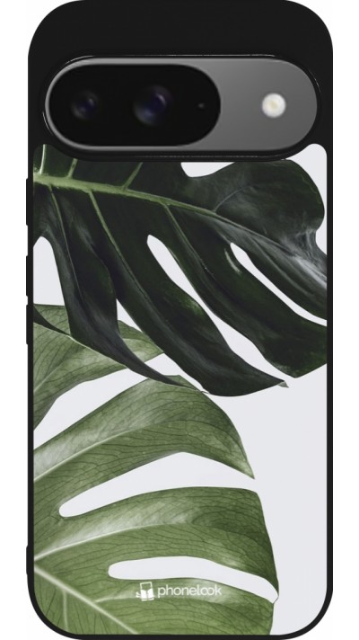 Google Pixel 9 / Pixel 9 Pro Case Hülle - Silikon schwarz Monstera Plant