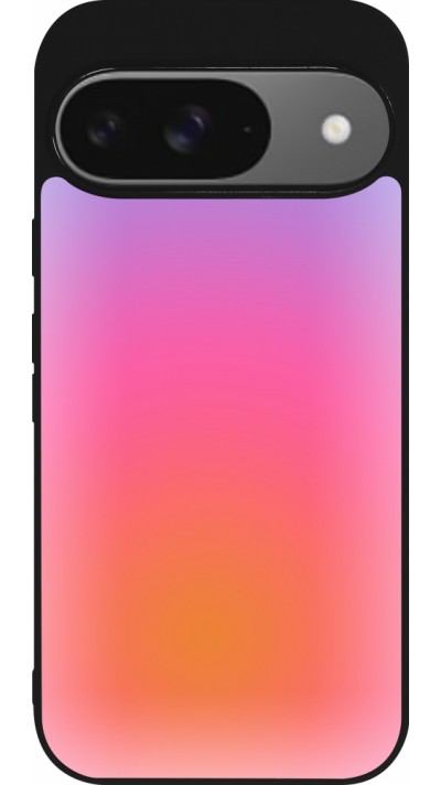 Google Pixel 9 / Pixel 9 Pro Case Hülle - Silikon schwarz Orange Pink Blue Gradient