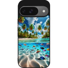 Google Pixel 9 / Pixel 9 Pro Case Hülle - Silikon schwarz Strandparadies