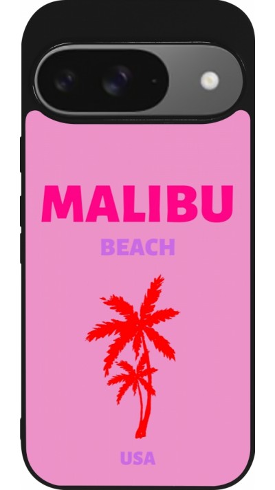 Google Pixel 9 / Pixel 9 Pro Case Hülle - Silikon schwarz Pop Summer Destination Malibu