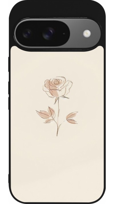 Google Pixel 9 / Pixel 9 Pro Case Hülle - Silikon schwarz Rosa Sand Minimalistisch