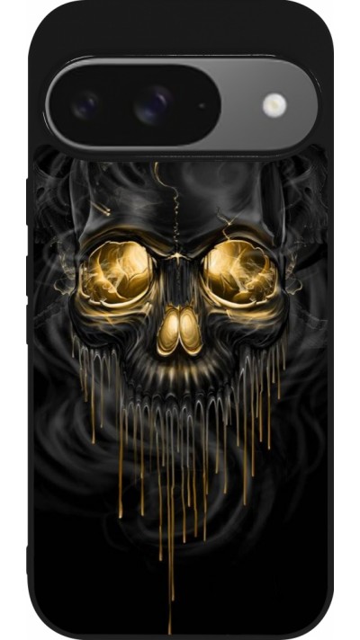 Google Pixel 9 / Pixel 9 Pro Case Hülle - Silikon schwarz Skull 02