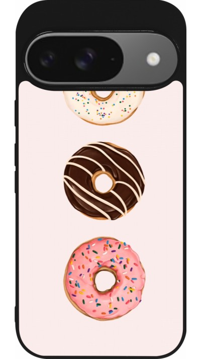 Coque Google Pixel 9 / Pixel 9 Pro - Silicone rigide noir Spring 23 donuts