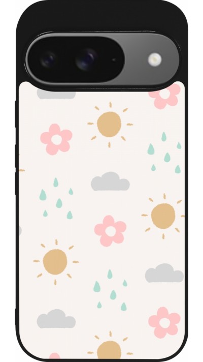 Google Pixel 9 / Pixel 9 Pro Case Hülle - Silikon schwarz Spring 23 weather