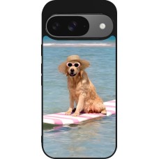 Google Pixel 9 / Pixel 9 Pro Case Hülle - Silikon schwarz Summer Dog on Paddle