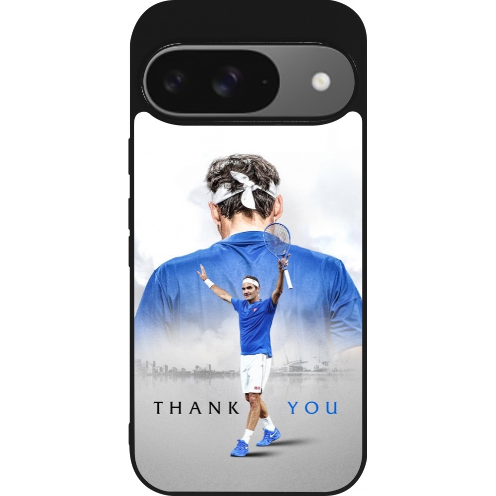 Google Pixel 9 / Pixel 9 Pro Case Hülle - Silikon schwarz Thank you Roger