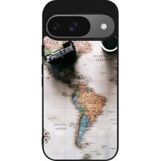 Google Pixel 9 / Pixel 9 Pro Case Hülle - Silikon schwarz Travel 01