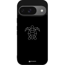 Google Pixel 9 / Pixel 9 Pro Case Hülle - Silikon schwarz Turtles lines on black