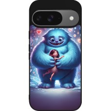 Google Pixel 9 / Pixel 9 Pro Case Hülle - Silikon schwarz Valentin 2024 Flauschige Liebe