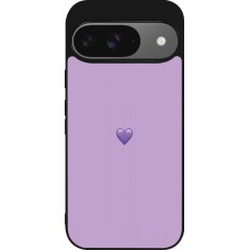 Google Pixel 9 / Pixel 9 Pro Case Hülle - Silikon schwarz Valentine 2023 purpule single heart