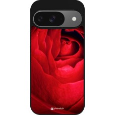 Google Pixel 9 / Pixel 9 Pro Case Hülle - Silikon schwarz Valentine 2022 Rose