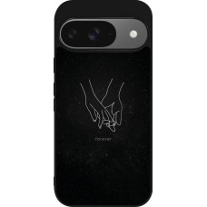 Google Pixel 9 / Pixel 9 Pro Case Hülle - Silikon schwarz Valentine 2023 hands forever