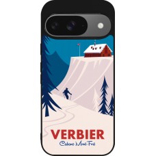 Google Pixel 9 / Pixel 9 Pro Case Hülle - Silikon schwarz Verbier Cabane Mont-Fort