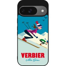 Google Pixel 9 / Pixel 9 Pro Case Hülle - Silikon schwarz Verbier Ski Downhill