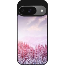 Google Pixel 9 / Pixel 9 Pro Case Hülle - Silikon schwarz Winter 22 Pink Forest