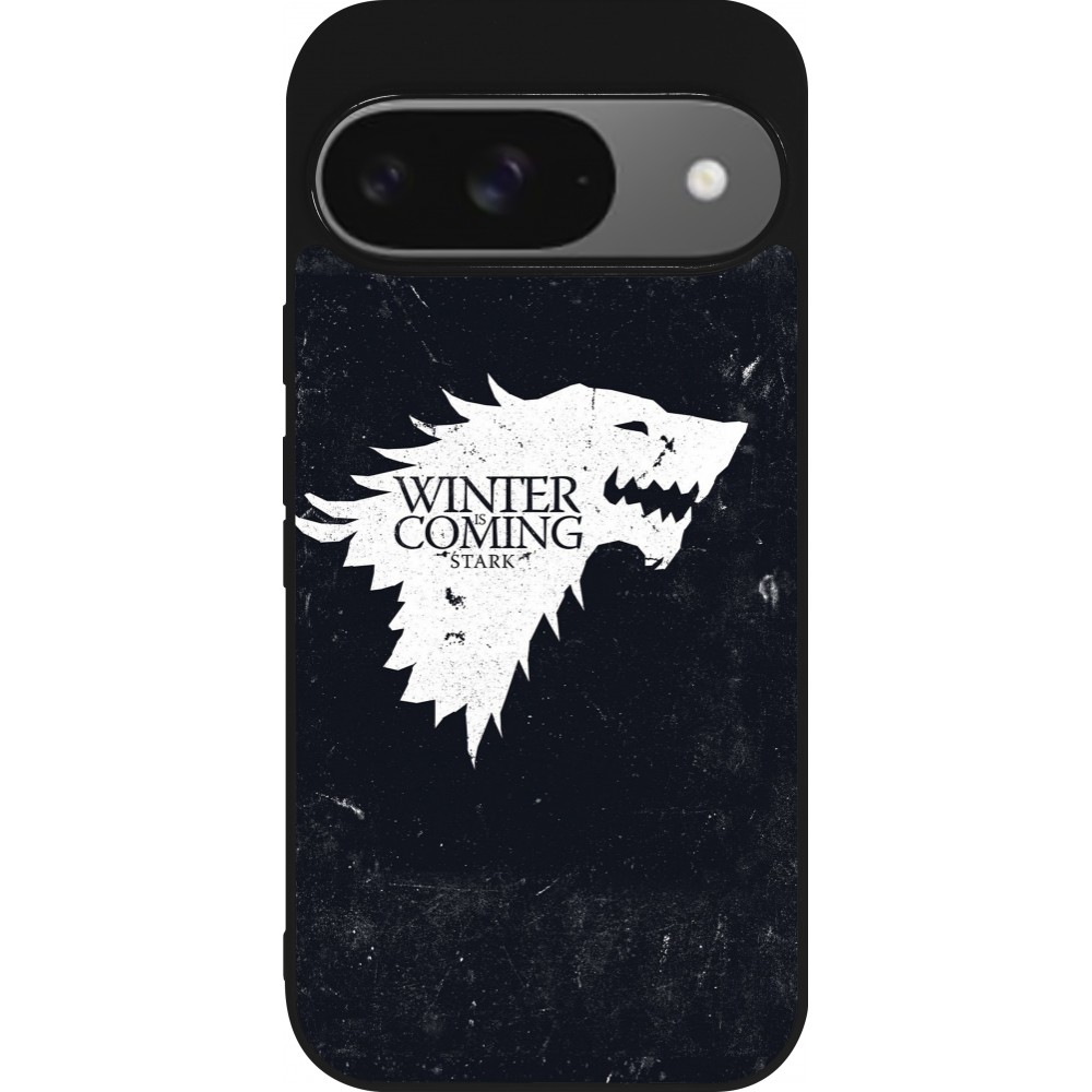 Google Pixel 9 / Pixel 9 Pro Case Hülle - Silikon schwarz Winter is coming Stark