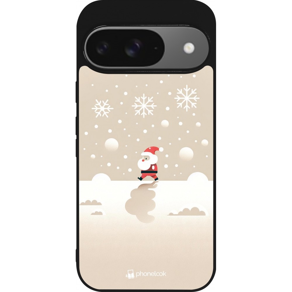 Google Pixel 9 / Pixel 9 Pro Case Hülle - Silikon schwarz Weihnachten 2023 Minimalistischer Weihnachtsmann