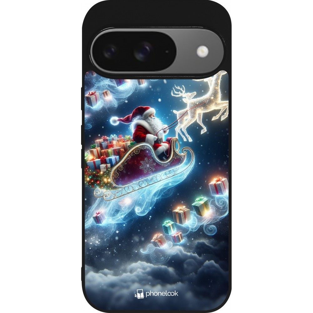 Google Pixel 9 / Pixel 9 Pro Case Hülle - Silikon schwarz Weihnachten 2023 Verzauberter Weihnachtsmann