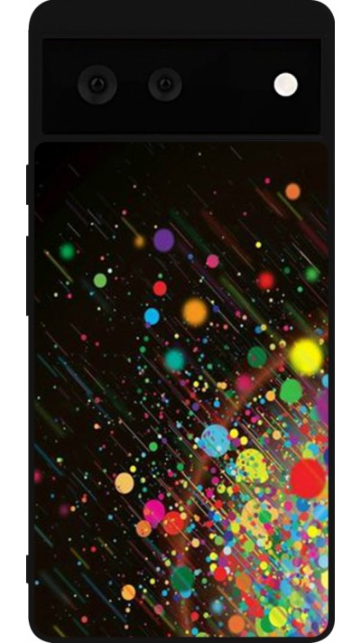 Google Pixel 6 Case Hülle - Silikon schwarz Abstract Bubble Lines