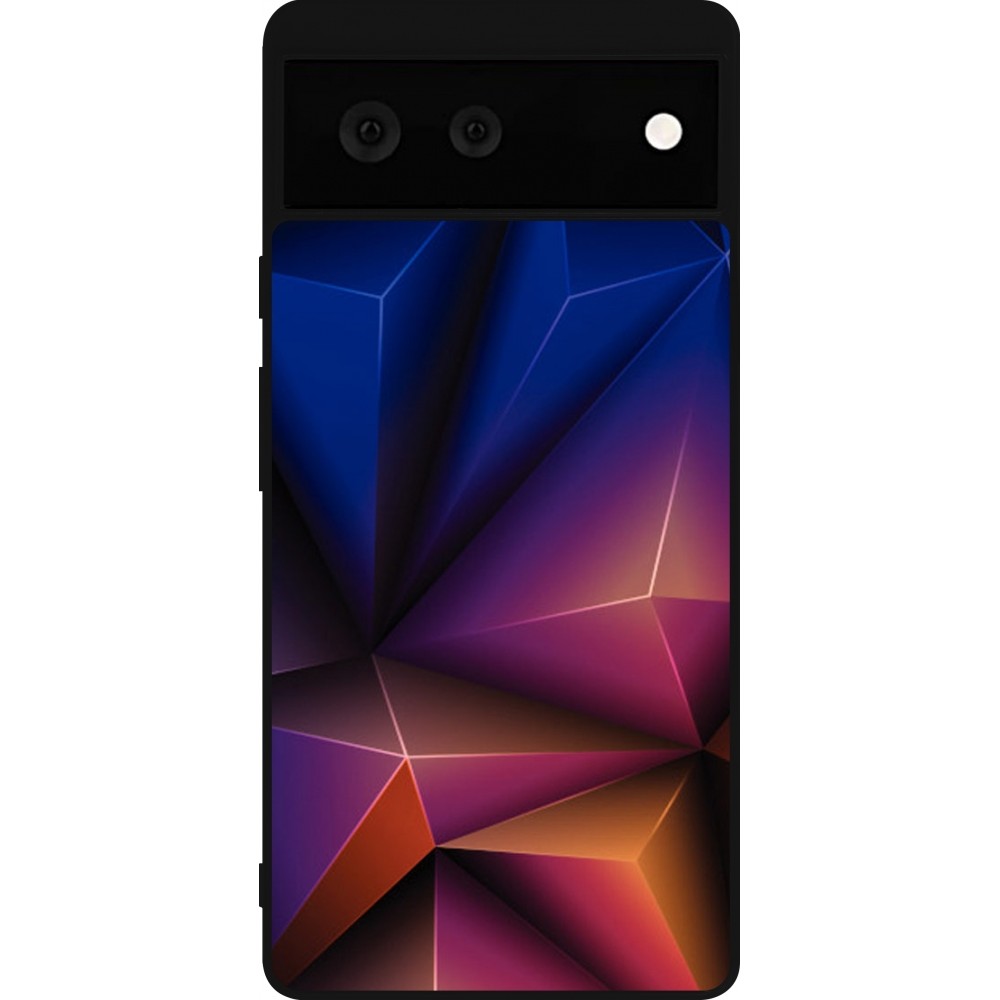 Google Pixel 6 Case Hülle - Silikon schwarz Abstract Triangles 