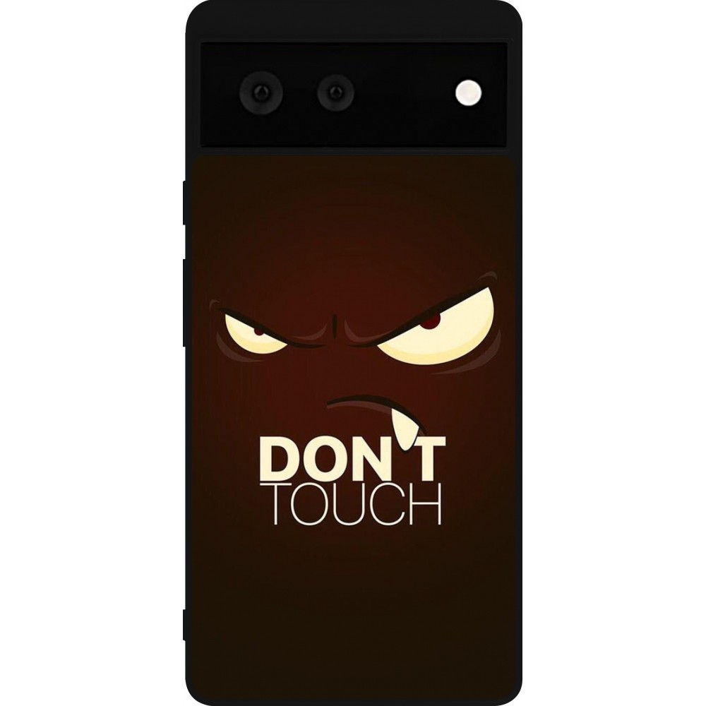 Google Pixel 6 Case Hülle - Silikon schwarz Angry Dont Touch