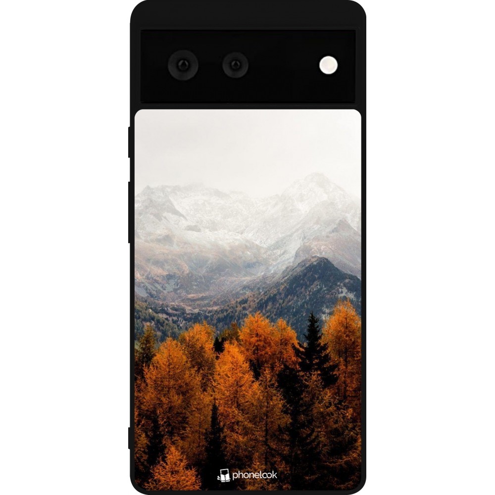 Google Pixel 6 Case Hülle - Silikon schwarz Autumn 21 Forest Mountain