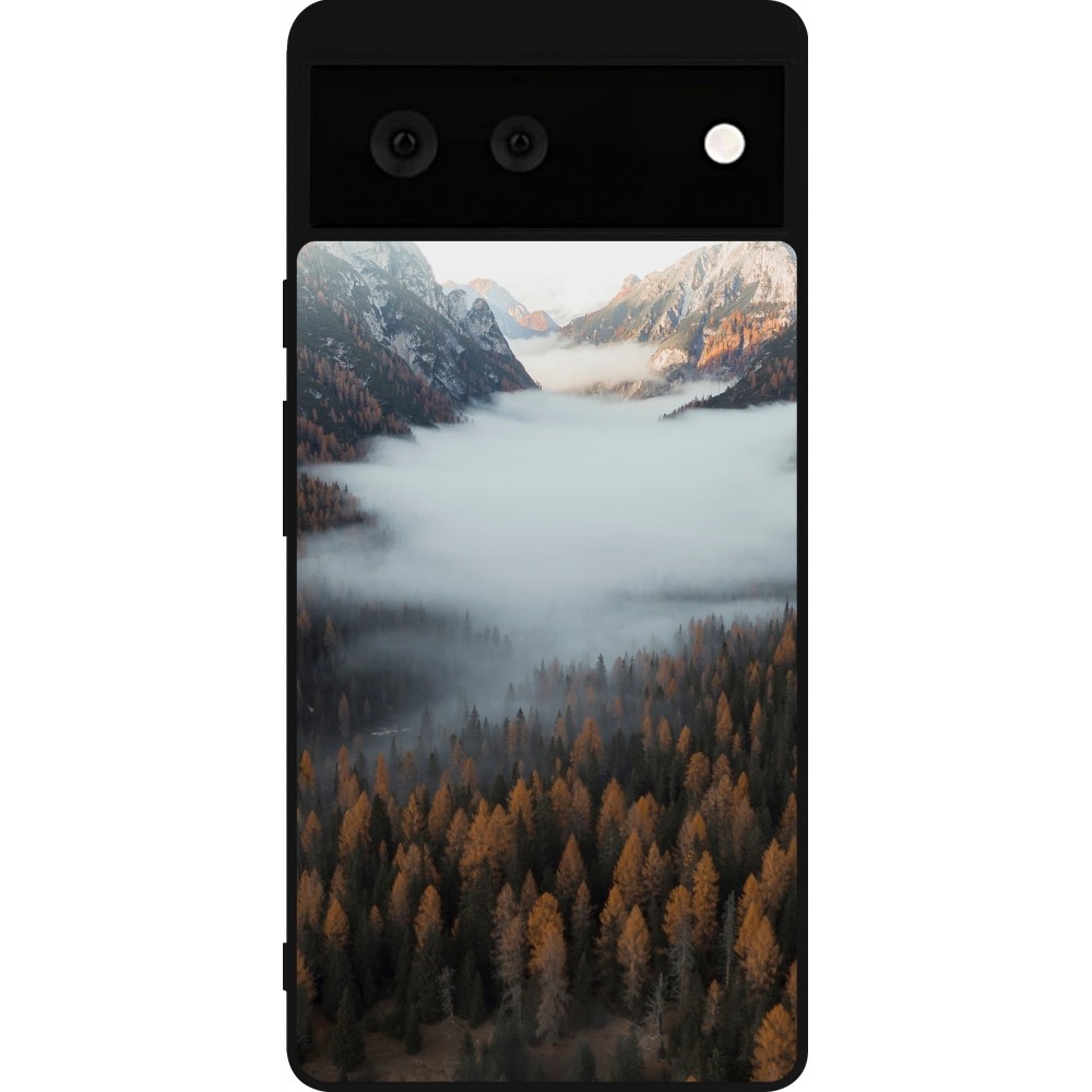 Google Pixel 6 Case Hülle - Silikon schwarz Autumn 22 forest lanscape