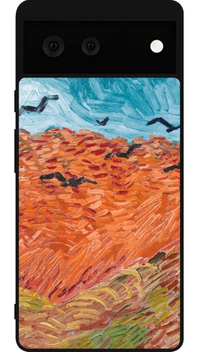 Google Pixel 6 Case Hülle - Silikon schwarz Autumn 22 Van Gogh style