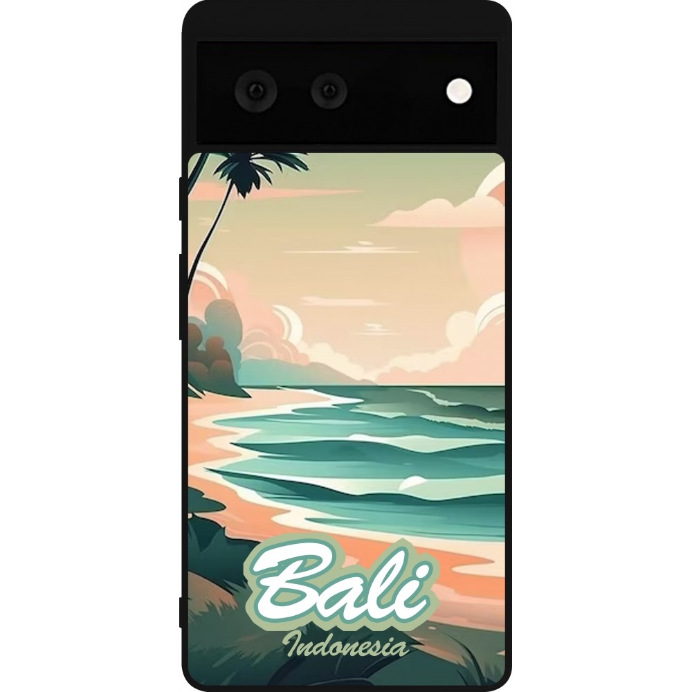 Google Pixel 6 Case Hülle - Silikon schwarz Bali Landscape