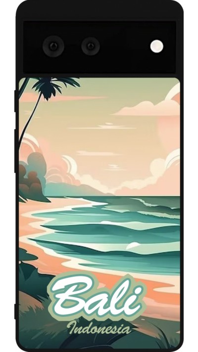 Google Pixel 6 Case Hülle - Silikon schwarz Bali Landscape