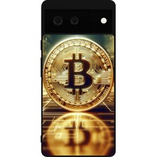 Google Pixel 6 Case Hülle - Silikon schwarz Bitcoin Stehen