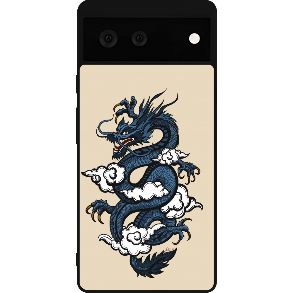 Google Pixel 6 Case Hülle - Silikon schwarz Blue Dragon Tattoo