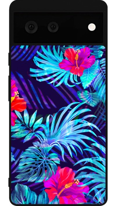 Google Pixel 6 Case Hülle - Silikon schwarz Blue Forest