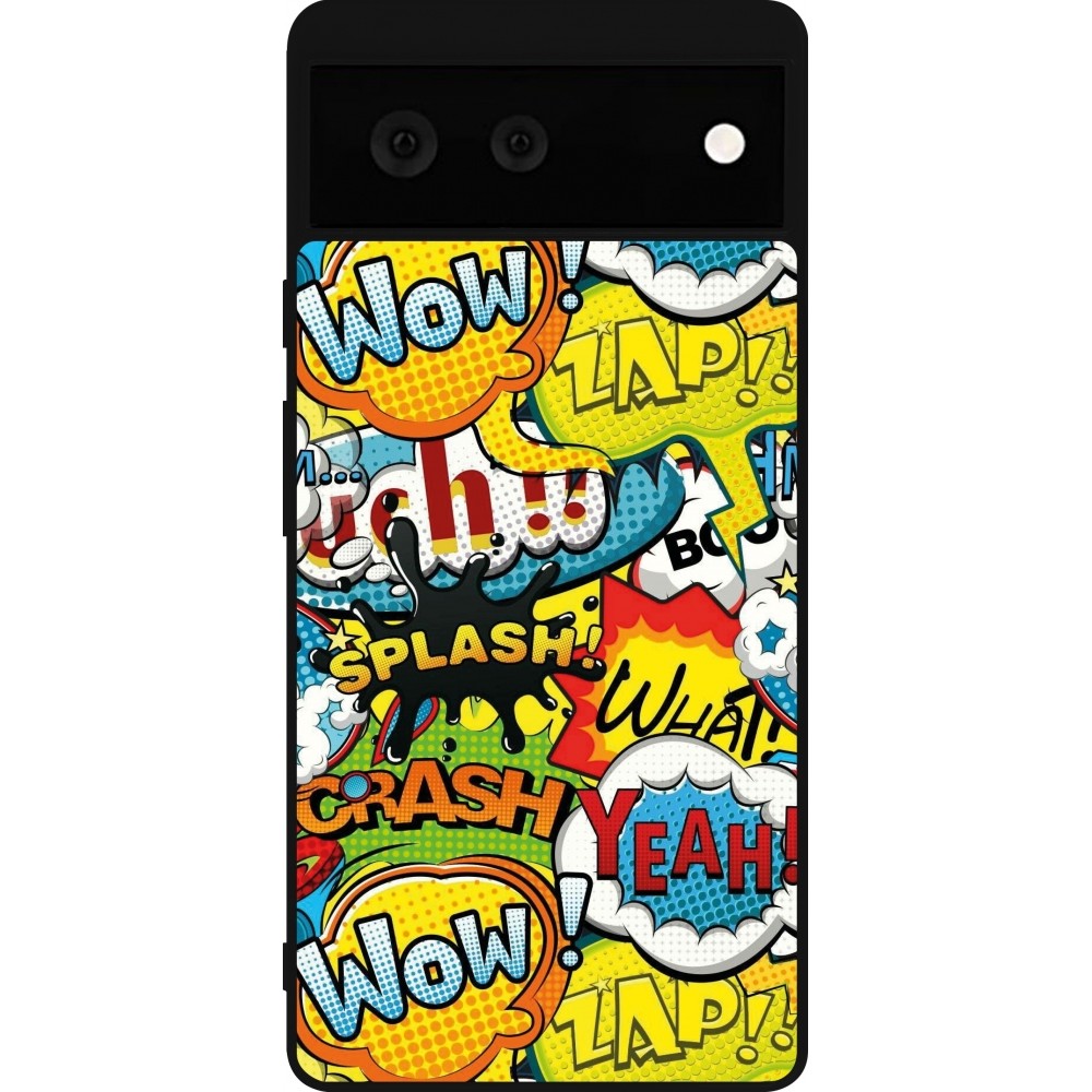 Google Pixel 6 Case Hülle - Silikon schwarz Cartoons slogans