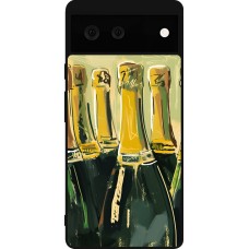 Google Pixel 6 Case Hülle - Silikon schwarz Champagne Malerei