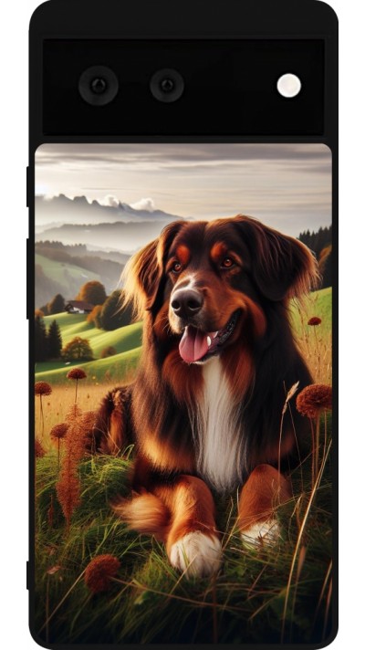 Google Pixel 6 Case Hülle - Silikon schwarz Hund Land Schweiz