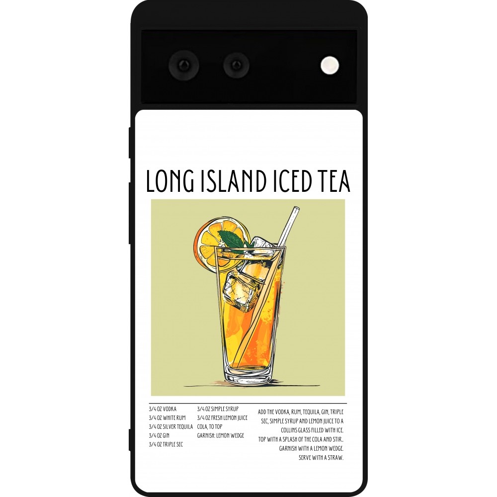 Google Pixel 6 Case Hülle - Silikon schwarz Cocktail Rezept Long Island Ice Tea